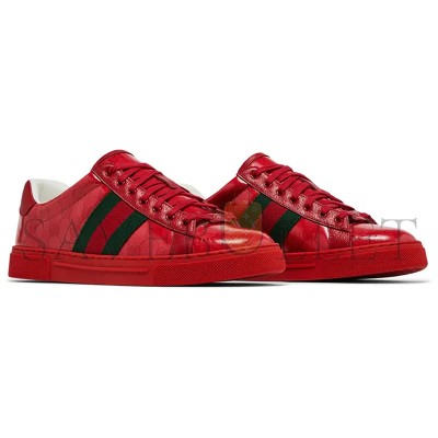 GUCCI ACE GG CRYSTAL CANVAS RED 760775 FACRF 6943